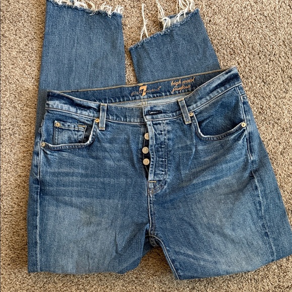7 For All Mankind High Rise Jeans - Classic Blue - Picture 1 of 4